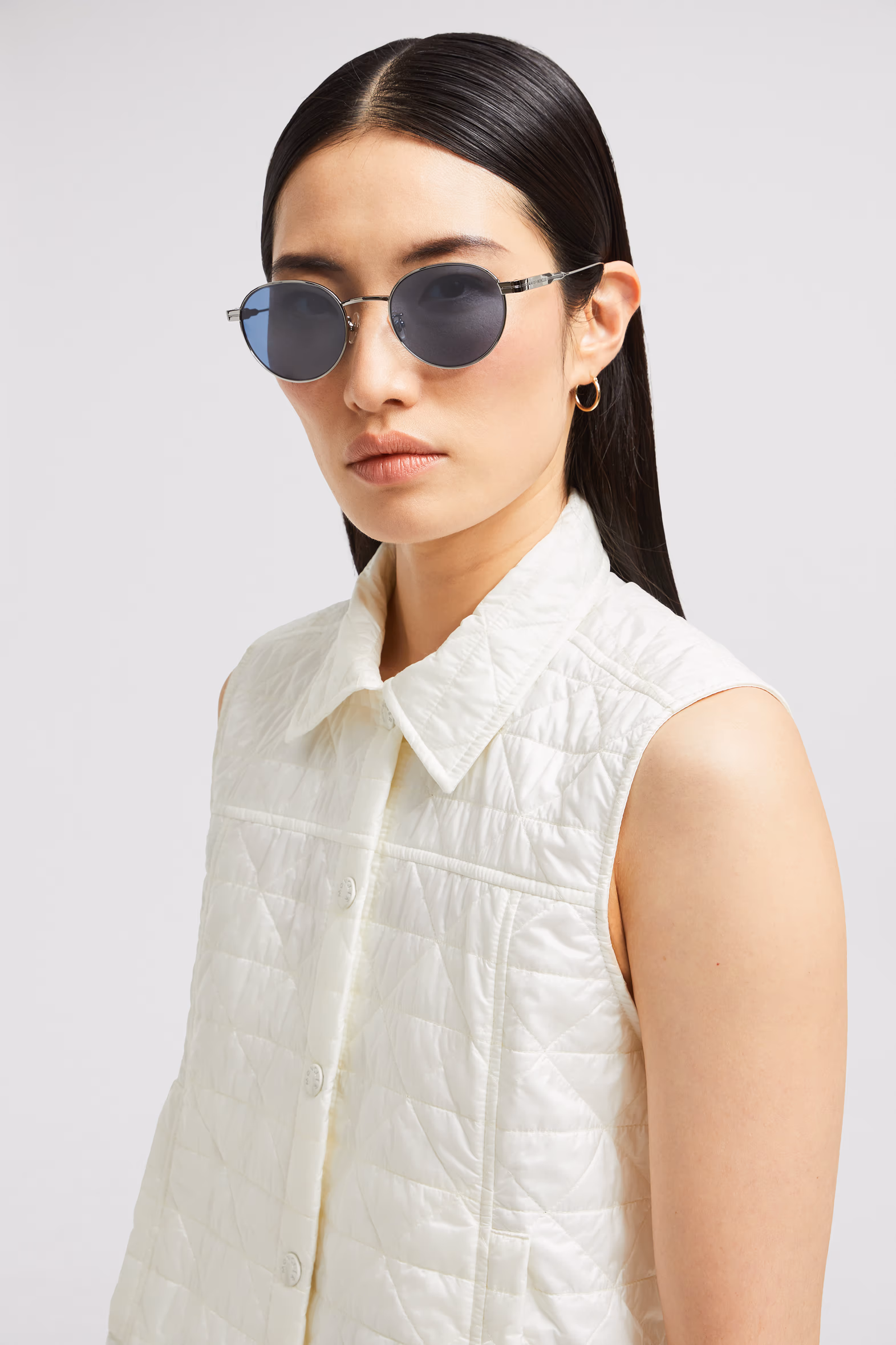 Subtila Round Sunglasses Gunmetal Grey Moncler 8